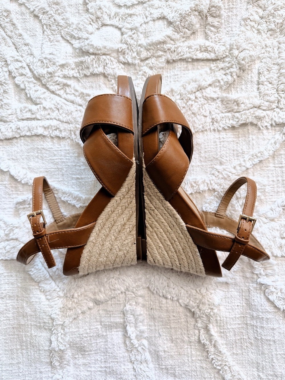Aerosoles Brown Espadrille Wedge Sandals Size 9 Strappy Ankle Strap